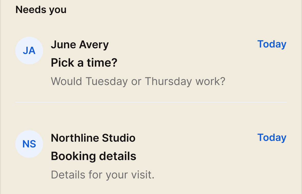 Needs you with fictional messages from June Avery and Northline Studio
